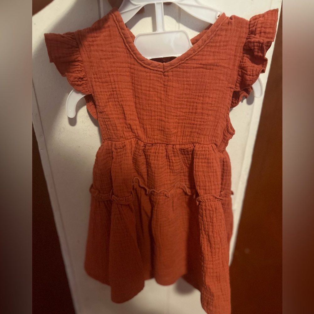 Brick red fall dress